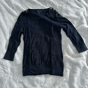 Banana Republic Black Half-Sleeve Sweater